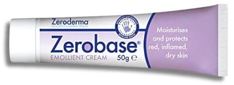 Zeroderma Zerobase Emollient Cream 2-in-1 Moisturiser & Soap Substitute, for Dry & Eczema-Prone Skin, Restores Skin Barrier, 21 percent w/w Paraffins, 50g