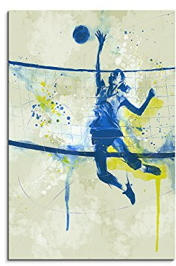 Paul Sinus Art Volleyball 90x60cm SPORTBILDER Splash Art Wandbild Aquarell Art
