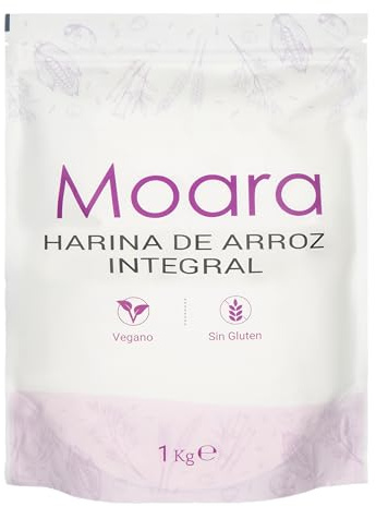 Harina de arroz integral 100% natural, sin gluten, vegana. 1kg
