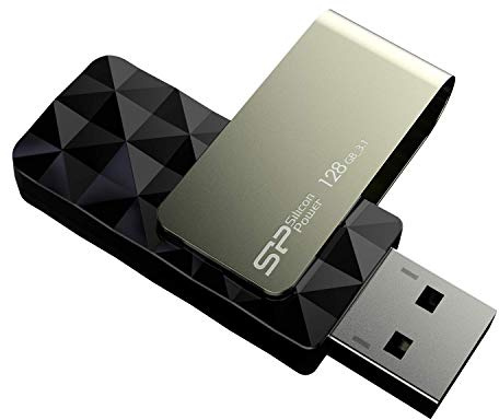 Silicon Power Blaze B30 - Memoria USB 3.0 (128 GB, giratoria), Color Negro