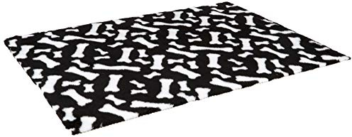 Ferplast Bodenmatte für Hunde und Katzen PLAZA GUMMY LARGE, Unterlage für Haustiere oder Welpen, isolierend, langlebig, waschbar, rutschfest, weicher Plüschstoff, 100 x 150 cm Schwarz
