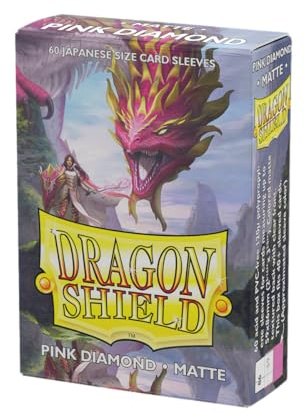 Dragon Shield | Japanese Size Card Matte Sleeves | 60 CT - Smooth & Tough Premium TCG Sleeves - Compatible with Yu-Gi-Oh, Naruto, Cardfight & Vanguard | Pink Diamond