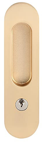 Kit Serratura per Porta Scorrevole - Porta del fienile della Cucina del Bagno Sostituisci la Serratura della Maniglia dell'hardware con Chiave(Oro)