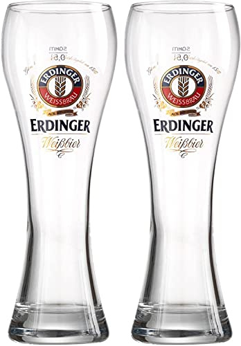 TUFF LUV Erdinger German Weissbier Beer Glasses 0.3L (300ml) CE Marked (Set of 2)
