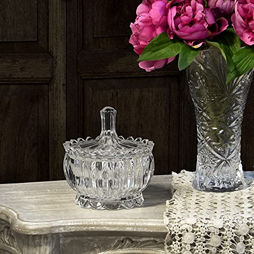 EDG Enzo De Gasperi Contenitore Porta Bon Bon Vetro Trasparente Shabby Chic 14x16