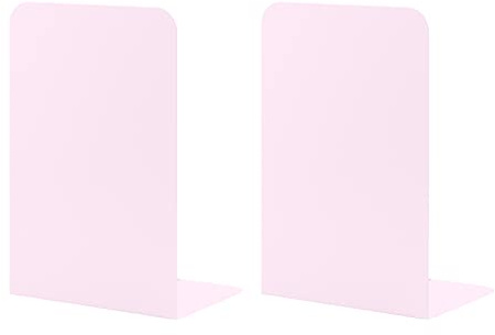 1 Paia Fermalibri per Mensole, MSDADA Reggilibri per Libreria, Porta Libri da Scrivania, Ferma Libri da Scaffale per Libreria, Ufficio, Casa, Biblioteca, Scuola, Studenti Regalo(Rosa Chiaro)