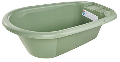 Rotho Babydesign Bella Bambina Badewanne - Stilvolle Weiße Babybadewanne für Kinder - Geräumige und Praktische Duschbadewanne für Sicheres und Bequemes Baden