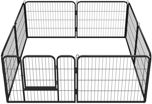 Abician Enclos pour Chien Parc pour Chien Barrière 8 Panneaux 60x60 cm