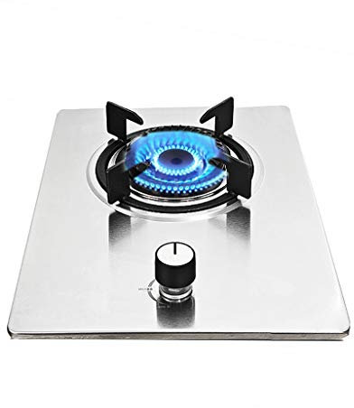 IBOWZ Plaque de Cuisson Gaz Plaque de Cuisson à gaz intégrée de 4,8 KW,brûleur à Deux Anneaux en Fonte,Panneau antidéflagrant Haute température et Protection Anti-Extinction,Facile à Nettoyer,comp