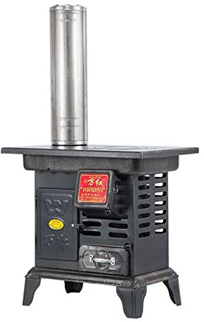 YYUINU Estufa De Leña De Hierro Fundido Multifuncional De Ahorro De Energía, Estufa De Leña para Cocinar Sin Humo con Horno, Depósito De Agua Caliente De Acero Inoxidable,B
