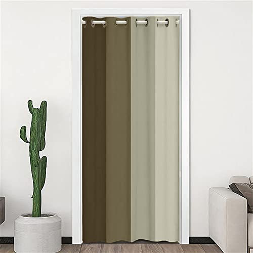 SK Studio Vorhang Blickdicht Thermo Gardinen mit Ösen Türvorhang Kälteschutz Wärmeisolierend für Schlafzimmer Wohnzimmer Tür Schrank Vorhang Braun, 120x180cm