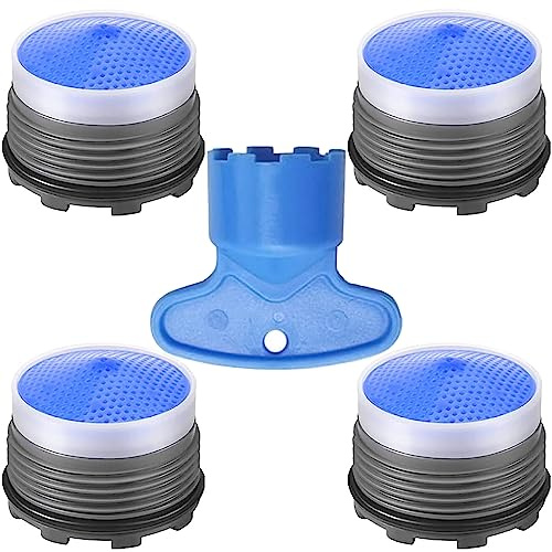 BOETOADG Wasserhahn-Luftsprudler M18,5, Wasserhahn-Belüfter, Wasserhahn, Restriktor, Ersatzteile für Küche, Badezimmer, Waschbecken, Belüfter mit Schlüsselentfernungsschlüssel, 1,5 GPM, 18,5 mm, 4