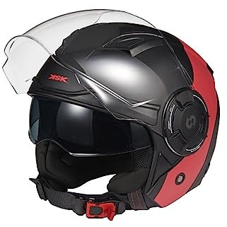 KSK Jethelm DS ULTRASONIC Schwarz und Rot – ECE R 22.06 zugelassen – Größe S (55-56cm) – ABS-Schale