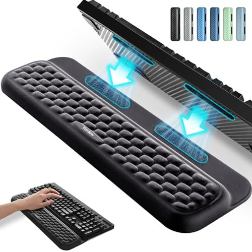 Vaydeer Tastatur-Handgelenkauflage mit Aufklebern, volle mechanische Tastaturstütze, ergonomisches Kissen für Computer, Tippen, Büro, Arbeit, Zuhause, Gaming, weicher Memory-Schaum, Handfläche,