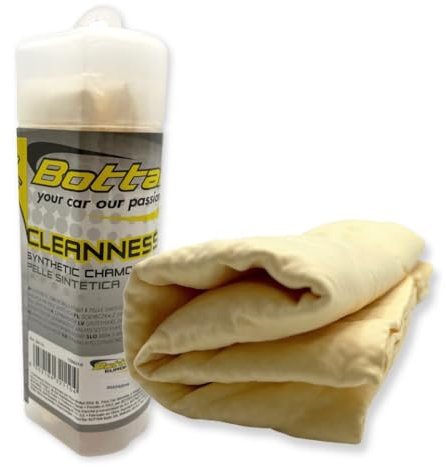 AUTOZOCO Gamuza en Piel Sintética PVA, Estuche Incluido, Paño de Limpieza y Secado Absorbente, 43x32 cm, No Se Acartona, Amarilla