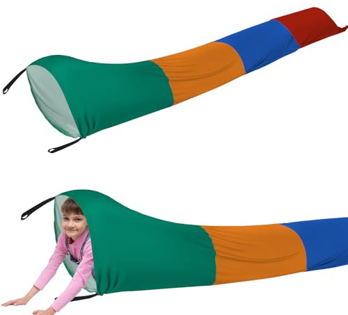 Shappy 12 ft Crawl Resistance Tunnel for Calm Sensory Tent Compression and Sensory Tunnel Outdoor Indoor Play Tunnel Toys for Girls Boys Birthday Game Gifts (Orange, Green, Blue, Red)