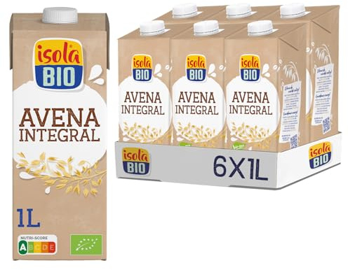 ISOLA BIO - Bebida Vegetal de Avena Integral - Pack de 6 X 1L
