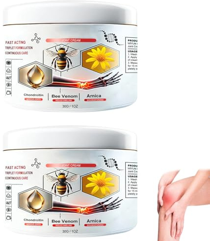 Bienengiftsalbe, Bienengiftlinderungscreme, Bee Cream mit Natürliche Kräutermedizin, Bienengift Schmerz und Knochenheilungscreme, Bienengift Creme für Arm Taille Hinterhand Füße Bein (60g)