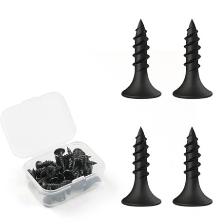 BOUMVID Vis Placo à Fixation Rapide M3.5 x 16 mm, 50 Pièces Vis Phosphatées Pour Plaque de Plâtre Sur Profilé en Acier Pour Cloisons Sèches, Vis Noires Tête en Trompette Pour Cloisons Sèches