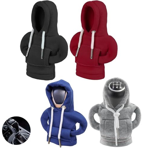 Sweatshirt mit Kapuze für Schaltknauf, Universal-Schalthebelabdeckung, Mini Sweatshirt mit Schaltkappe, für Auto-Schaltknauf, Auto-Schalthebelabdeckung, 4 Farben