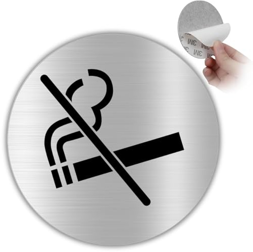 LEIASA | Cartello Vietato Fumare - Ø 10 cm - Alluminio - Tabacco Proibito | Adesivo Divieto di Fumo, Targa Non Fumare, Segnale Zona Non Fumatori, Insegna Sigarette Spente, Etichetta No Smoking