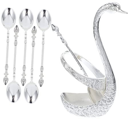 COLLBATH 1satz Luxus Fruchtlöffel Set Mit Eleganter Schwan-basis Teilig Löffel Für Dessert Kaffee Und Stilvolle Tischdeko Und Praktische Küchenhilfe