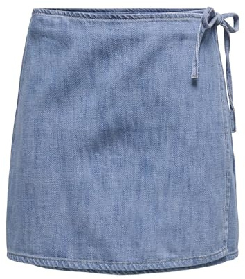 ONLY Onlnoelle Wrap kjol DNM Yor Noos jeanskjol, Ljusblå denim, S