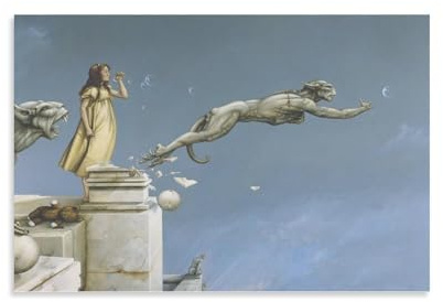 LZTEN Gargoyles by Michael Prints Parkes Prints Posters Canvas Wall Art Oil Paintings Deco Unframed 16x24inch