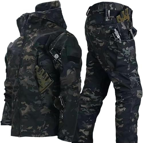Gvqng Combinaison Tactique, Ensemble Veste Et Pantalon Tactiques pour Hommes, Ensembles De Combinaisons De Combat ImperméAbles De L'ArméE, VêTements De Camouflage Tactiques