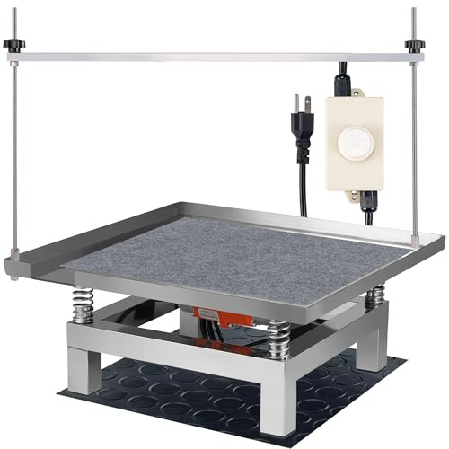 BIZOEPRO Concrete Vibration Table, Speed Controller, 19.7inch x 19.7inch Stainless Steel, Vibrating Test Bench, Concrete Vibrating Tool