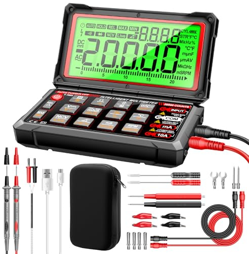 ANENG Multimeter,20000 Counts Digital Rechargeable Automotive Engine Analyzer with 300-19999RPM Tach,Dwell Angle,Duty Cycle,AC/DC Current,Voltage,Amp,Ohm,Flip LCD,Data Hold Tester for Car Diagnostics