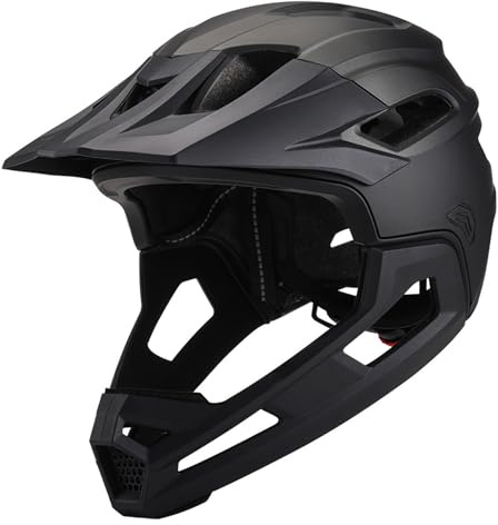 STREAMVOY Full Face Mountain Bike Helmet for Adults - Removable Chin Bar & Visor, Adjustable Ventilation System, Lightweight EPS Protection (CE EN1078 Certified)
