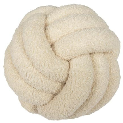 SHINROAD Knotenkissen, weiches Kuschelkissen, Knotenkissen aus Lammsamt, Plüsch-Bettkissen-Dekoration, Kuschelkissen für Erwachsene, geflochtenes Zuhause, Schlafzimmer, Sofa, Bett, Beige