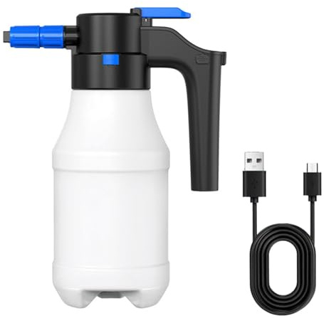 VOBOR Elektrisch Schaumsprüher Auto, 1.5L USB Schaumpistole Autowäsche, Weitwinkel Akku Drucksprüher für Pflege und Reinigung von Haus, Garten, Auto