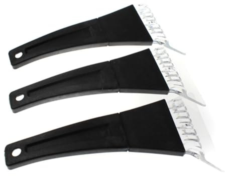 Alipis Raspador de Hielo para Coche 3 Piezas Abs Negro para Parabrisas