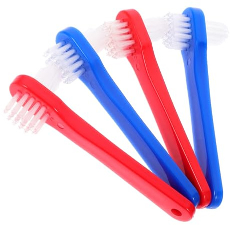 TOYZFRIENDY 4 piezas Cepillo Doble Cara para Dentaduras Portátil Cepillo para Limpieza Profunda Viaje para Adultos Set Compacto para Higiene Dental