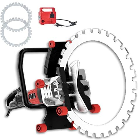 9800W Disc Cutter, Toroidal Electric Concrete Cutting Saws, 11.8” Cutting Depth, High Strength Diamond Cutter Head, with Water Fed Dust Suppression, for Stone, Rebar, Brick