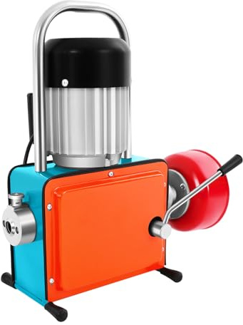 UHDUIG Rörrengöringsmaskin, elektrisk rörrensare, 1 000 W, 400 varv/min, avloppsrengöringsmaskin, med lång fjäder, för avloppsrensare, badrum, kök