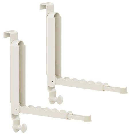 Upriver 2 Stück Türgarderobe klappbar, Türhaken Klappbar mit ausziehbare Verlängerungen für 4.6 cm Türfalz (Weiß)