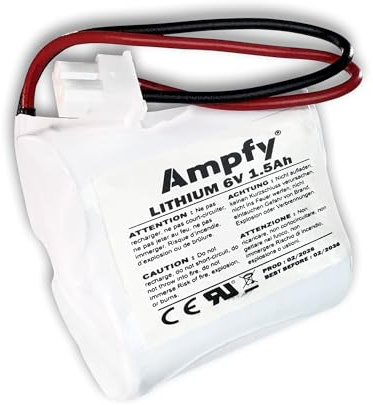 Pile Batterie BAT302891 6V 1.5Ah 1500mAh | SIRÈNE Alarme Remplacement Compatible avec VISONIC GP2CR123A / 103-302891/103-302915 / GP2CR123A-C/BENTEL BW-BAT891-6V ETC…