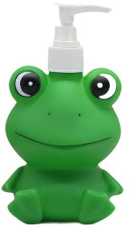 IOIUSKKU Påfyllningsbar barnlotionflaska Schampoflaska Bedårande seriefigurer Pumpdispenser Lätt att fylla Daglig badtid Påfyllningsbar barnduschkräm Sub för lotion, Groda