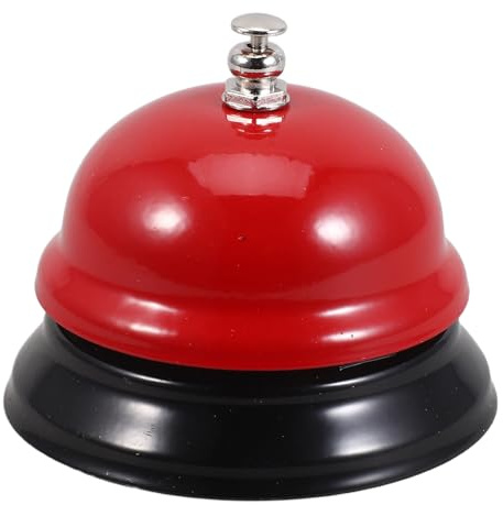 DEARMAMY Campanello da Tavolo Rosso per Servizio Ristoranti e Reception Campanello a Mano per Chiamata Cena e Gioco Suoneria Portatile per Cucina Uffici Hotel e Bar
