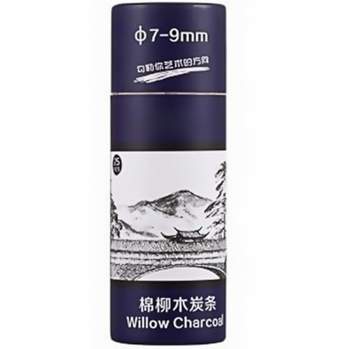 JUMPLAWN 25 Pièces Barre de Dessin au Fusain Noir 7-9mm, Outil de Croquis