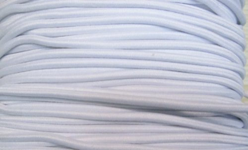 5 m elastische Kordel/Gummikordel weiß 2,5 mm