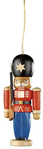 Rudolphs Schatzkiste Christbaumschmuck Baumbehang Nussknacker Wachsoldat farbig Höhe 8 cm NEU Weihnachten Baumschmuck Holzschmuck Holz Seiffen Erzgebirge Strauchbehang Dekoration