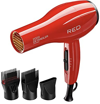 Kiss Products Red Detangler Dryer Plus 3 Attachments, 1.75 Pound