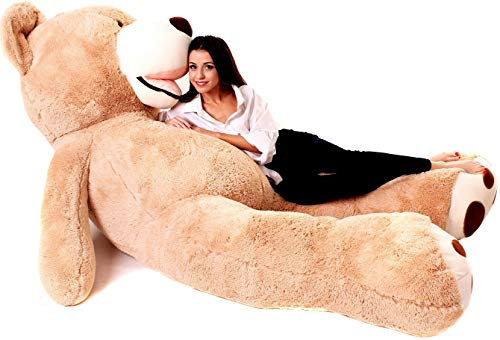 MAKOSAS MKS XXL Teddybär | 260 cm Kuschelbär | Riesen Teddy mit strapazierfähigem Reißverschluss | Großer Teddybär mit plüschigem Polyester | Hypoallergenes Kuscheln mit XXL Kuscheltier