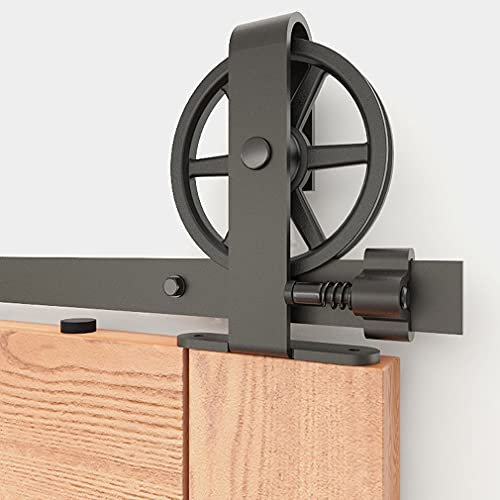 182cm/6FT Vintage Spoke Industrial Rad Schiebetür Barn Holz Innen Tür Schiebetürbeschlag Set Schiebetürsystem/sliding barn door hardware