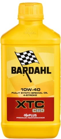Bardahl - Olio Motore XTC C60 10W-40 per Moto 4 Tempi, Contrasta la Formazione dei Depositi Garantendo la Massima Pulizia del Motore, 100% Sintetico, 1 Litro
