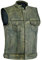 Leatherick Chaleco de motociclista de grano superior para hombre marrón envejecido con botones abiertos para montar y corte de moda de estilo chaleco, estilo SOA